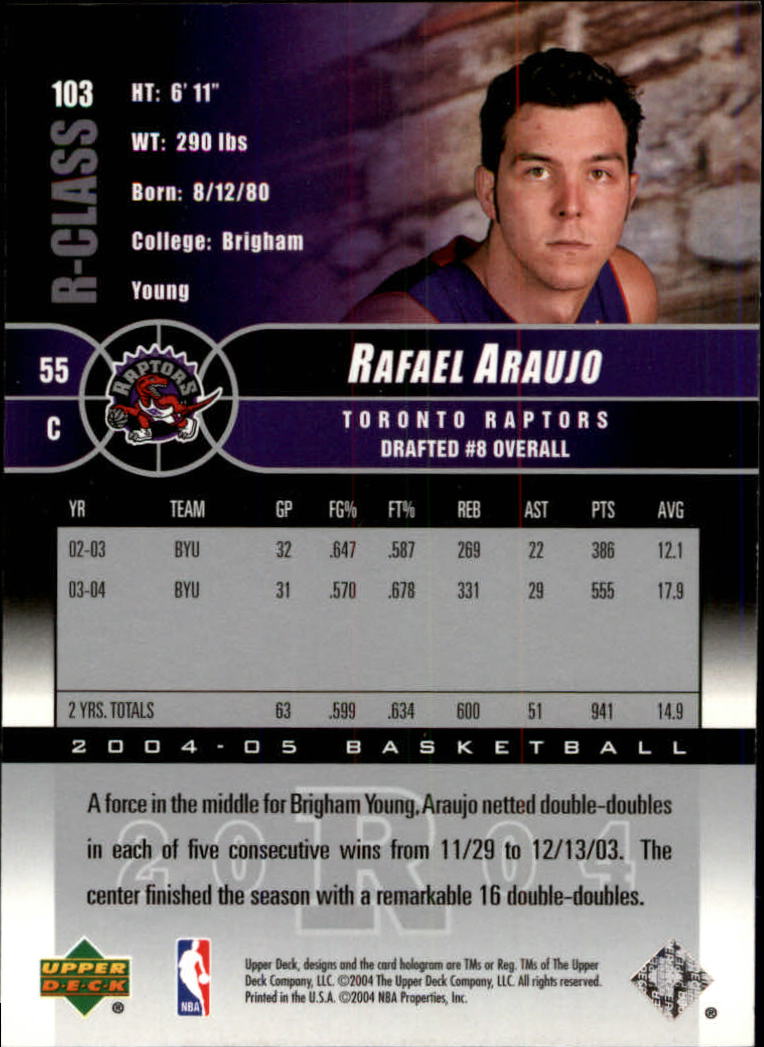 2004/2005 R-Class (Upper Deck) Basketball - Picture 161 of 215