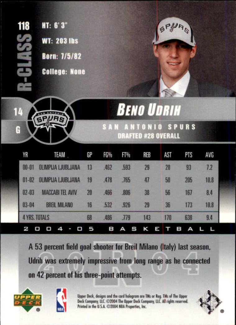 2004/2005 R-Class (Upper Deck) Basketball - Picture 189 of 215