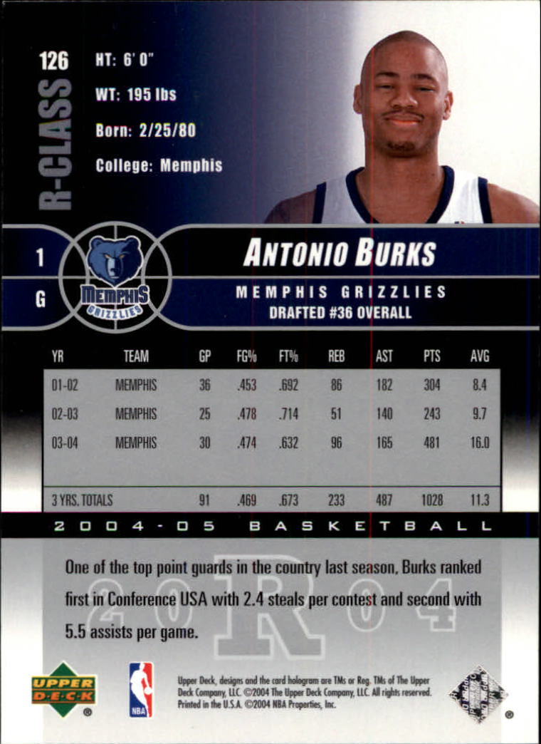 2004/2005 R-Class (Upper Deck) Basketball - Picture 203 of 215