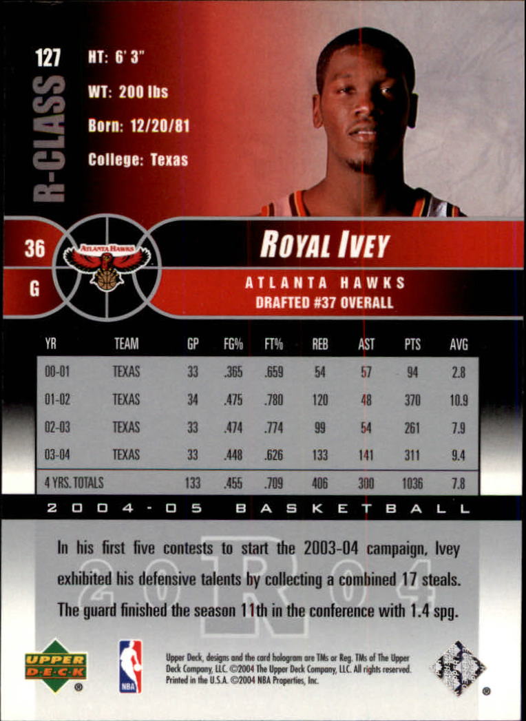 2004/2005 R-Class (Upper Deck) Basketball - Picture 205 of 215