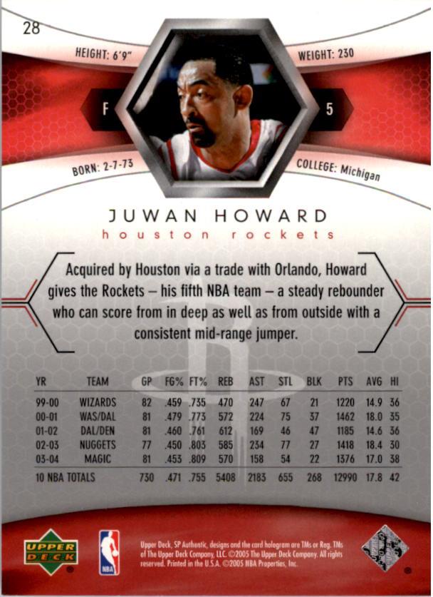 2004/2005 SP Authentic (Upper Deck) Basketball - Picture 206 of 260