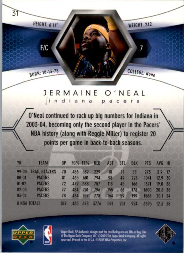 2004/2005 SP Authentic (Upper Deck) Basketball - Picture 200 of 260