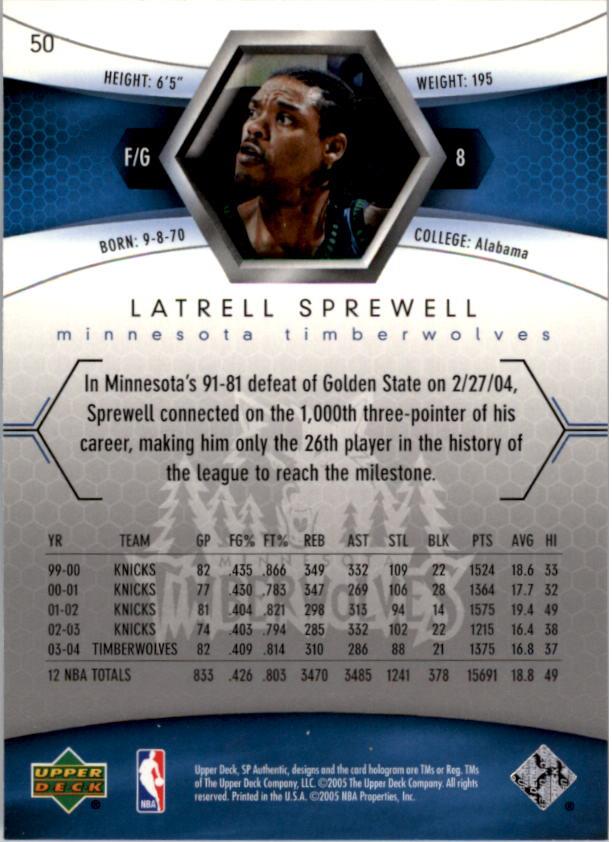2004/2005 SP Authentic (Upper Deck) Basketball - Picture 162 of 260