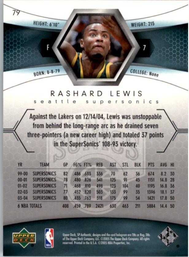 2004/2005 SP Authentic (Upper Deck) Basketball - Picture 104 of 260