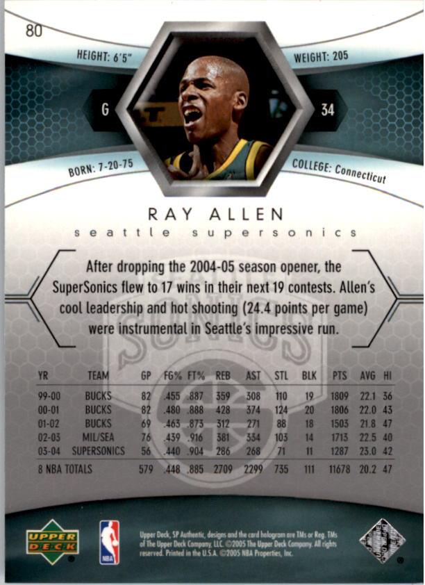 2004/2005 SP Authentic (Upper Deck) Basketball - Picture 102 of 260