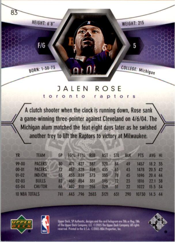 2004/2005 SP Authentic (Upper Deck) Basketball - Picture 96 of 260