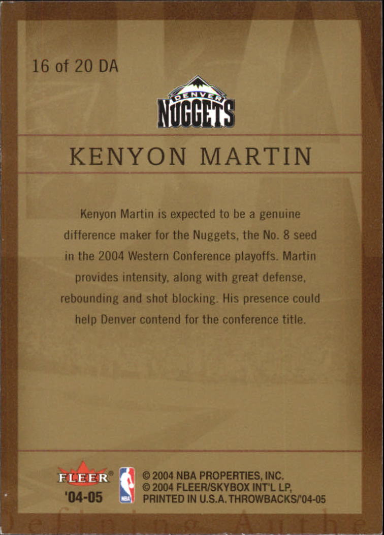 2004/2005 Throwbacks (Fleer) Basketball Part 2 Parallel and Insert Cards - Picture 15 of 25