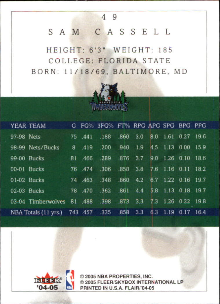 2004/2005 Flair (Fleer) Basketball Main Set Cards #1 to #88 - Picture 61 of 97