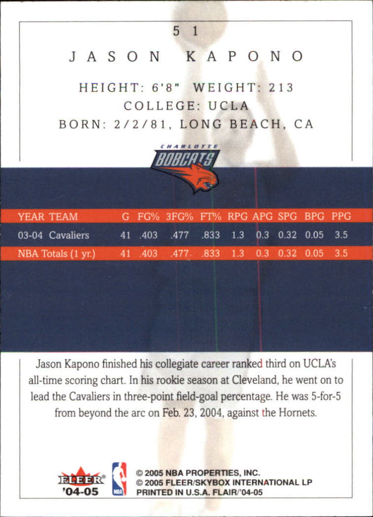 2004/2005 Flair (Fleer) Basketball Main Set Cards #1 to #88 - Picture 65 of 97