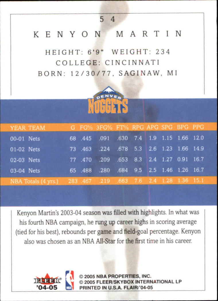 2004/2005 Flair (Fleer) Basketball Main Set Cards #1 to #88 - Picture 71 of 97