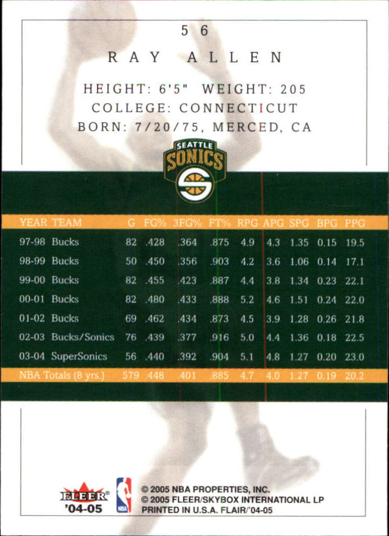 2004/2005 Flair (Fleer) Basketball Main Set Cards #1 to #88 - Picture 75 of 97