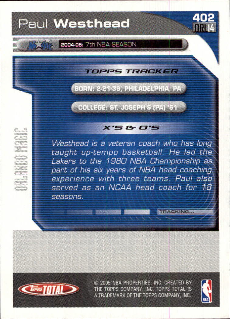 2004-05 tarjeta de baloncesto total Topps #251-440 - elige tu tarjeta - Imagen 293 de 367