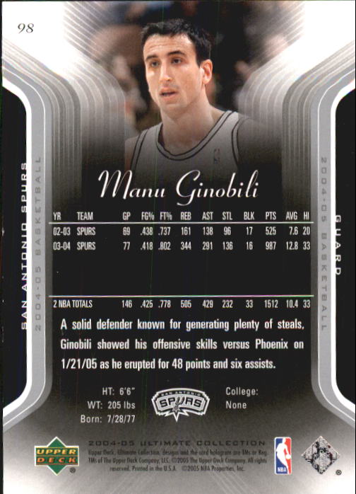 Baloncesto 2004/2005 Ultimate Collection (cubierta superior) - Imagen 107 de 159