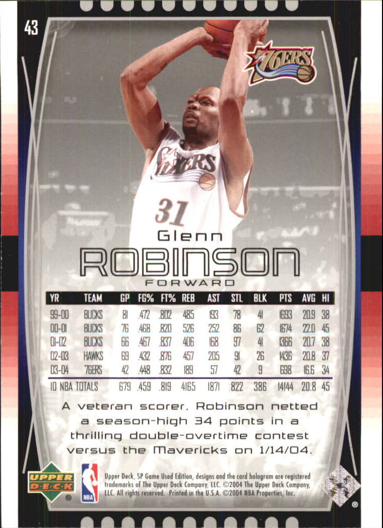 2004/2005 SP Game Used (Upper Deck) Basketball - Picture 85 of 290