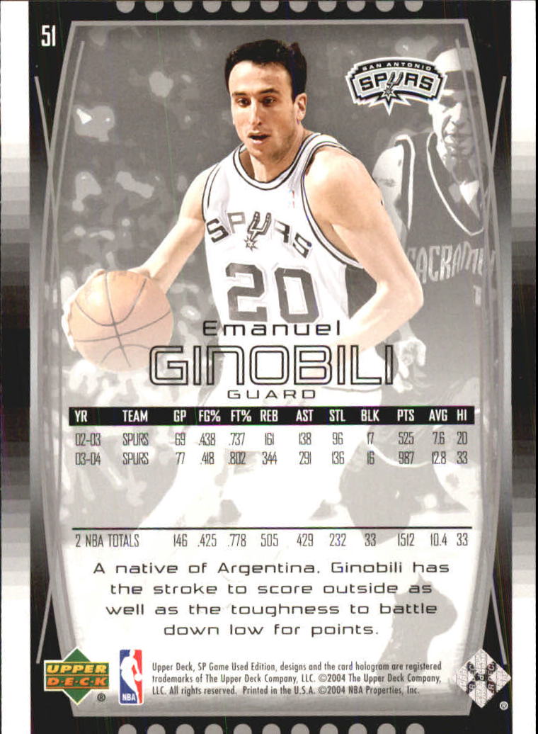 2004/2005 SP Game Used (Upper Deck) Basketball - Picture 101 of 290