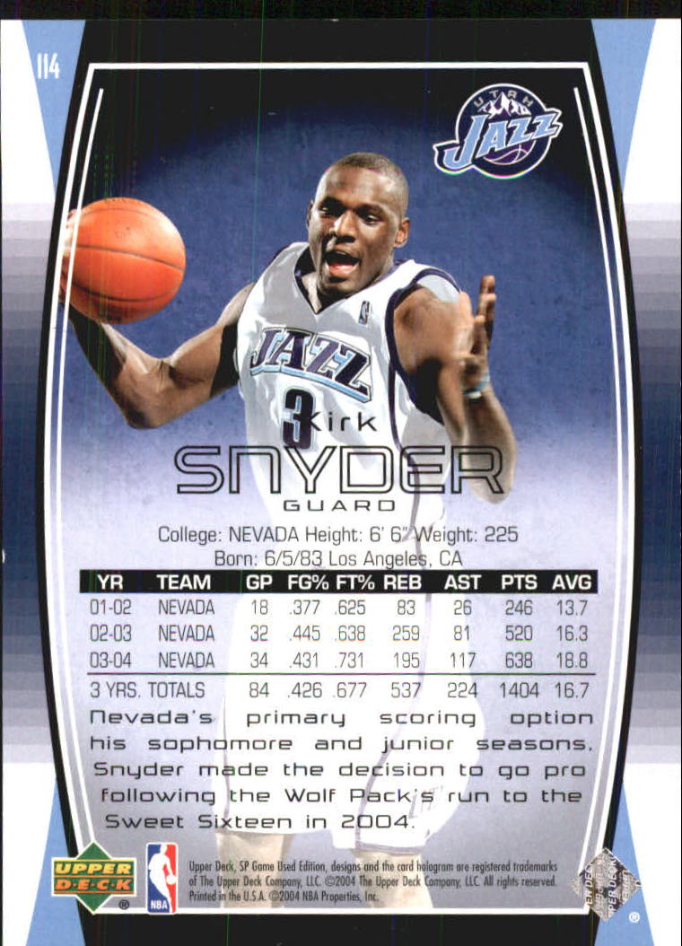 2004/2005 SP Game Used (Upper Deck) Basketball - Picture 164 of 290