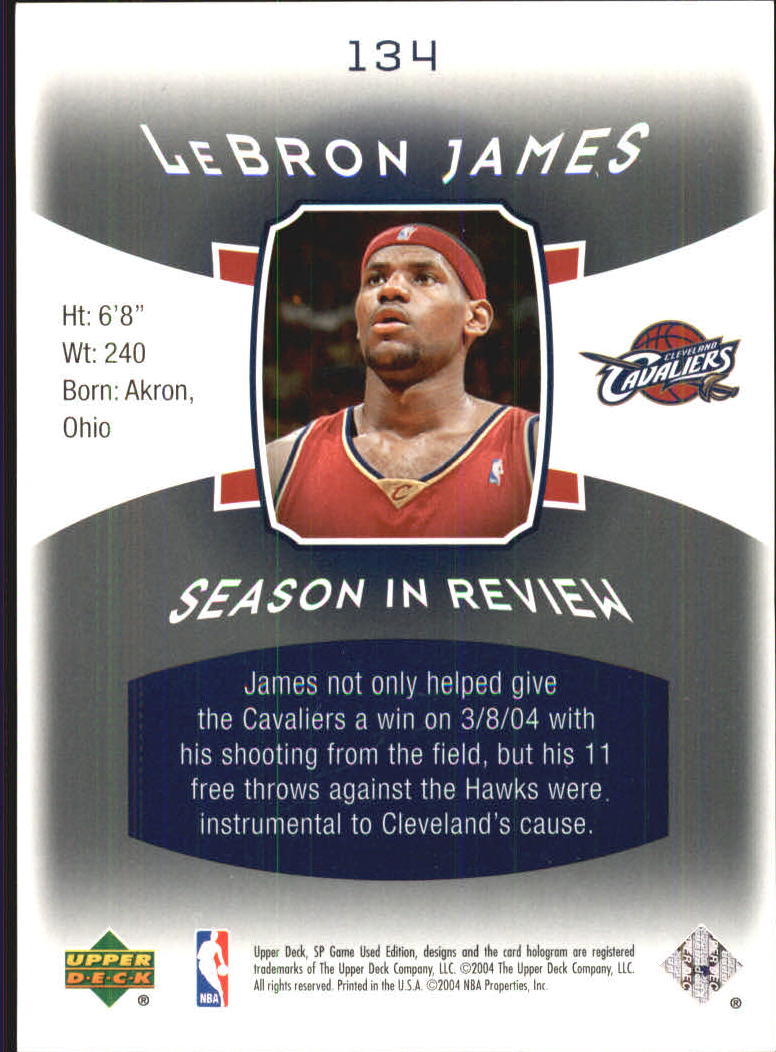 2004/2005 SP Game Used (Upper Deck) Basketball - Picture 200 of 290