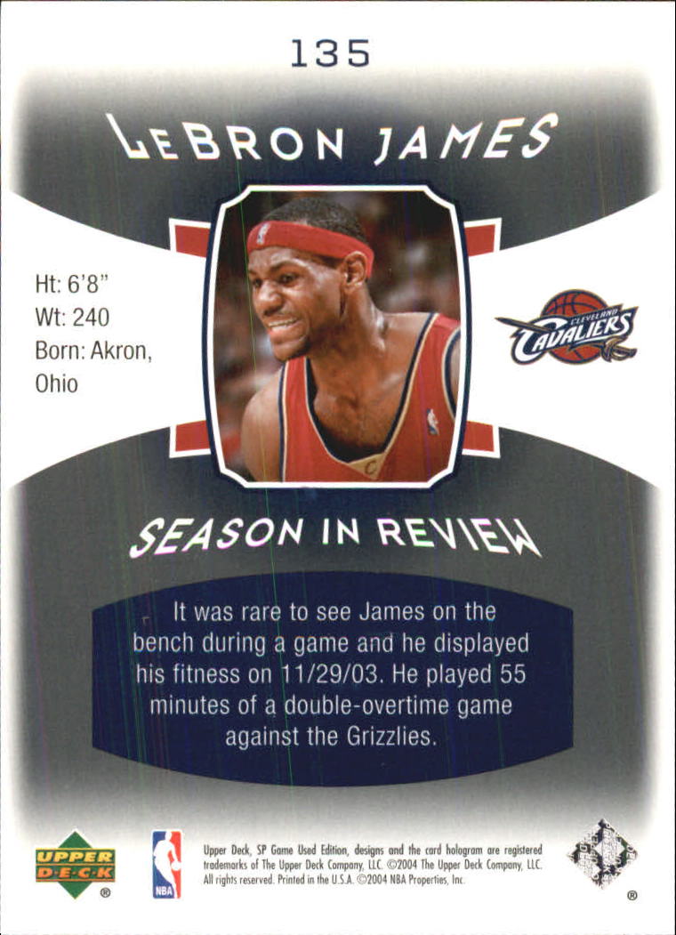 2004/2005 SP Game Used (Upper Deck) Basketball - Picture 202 of 290