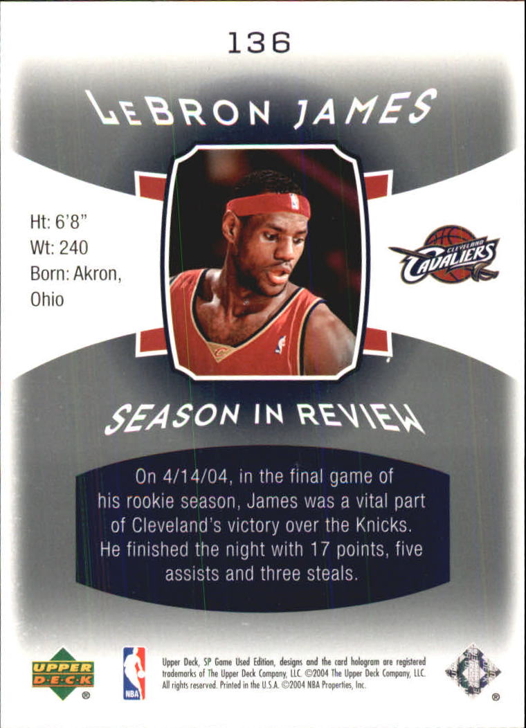 2004/2005 SP Game Used (Upper Deck) Basketball - Picture 204 of 290