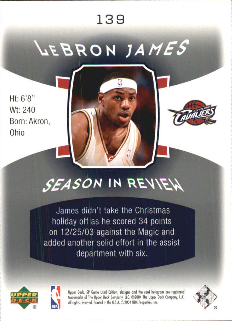 2004/2005 SP Game Used (Upper Deck) Basketball - Picture 210 of 290