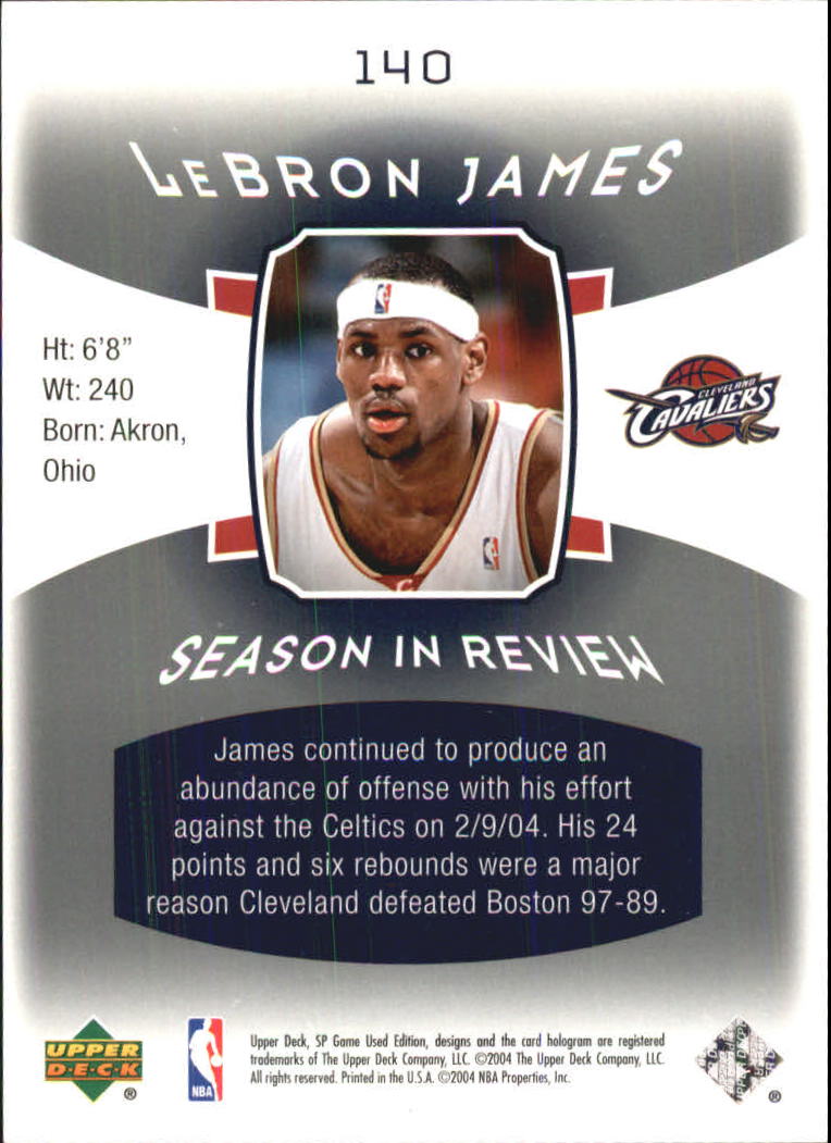 2004/2005 SP Game Used (Upper Deck) Basketball - Picture 212 of 290