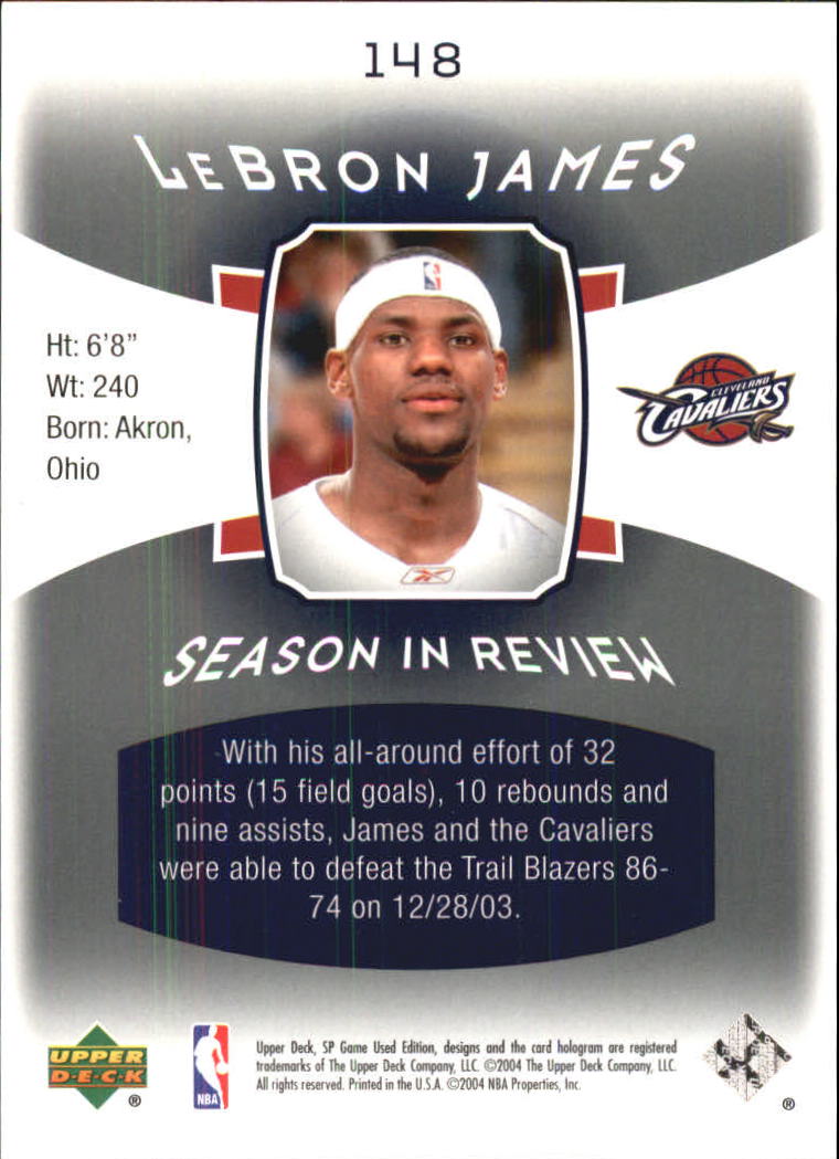 2004/2005 SP Game Used (Upper Deck) Basketball - Picture 225 of 290