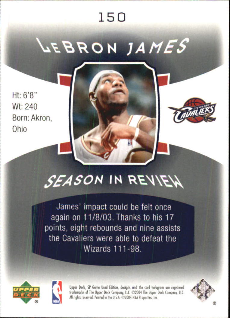 2004/2005 SP Game Used (Upper Deck) Basketball - Picture 229 of 290