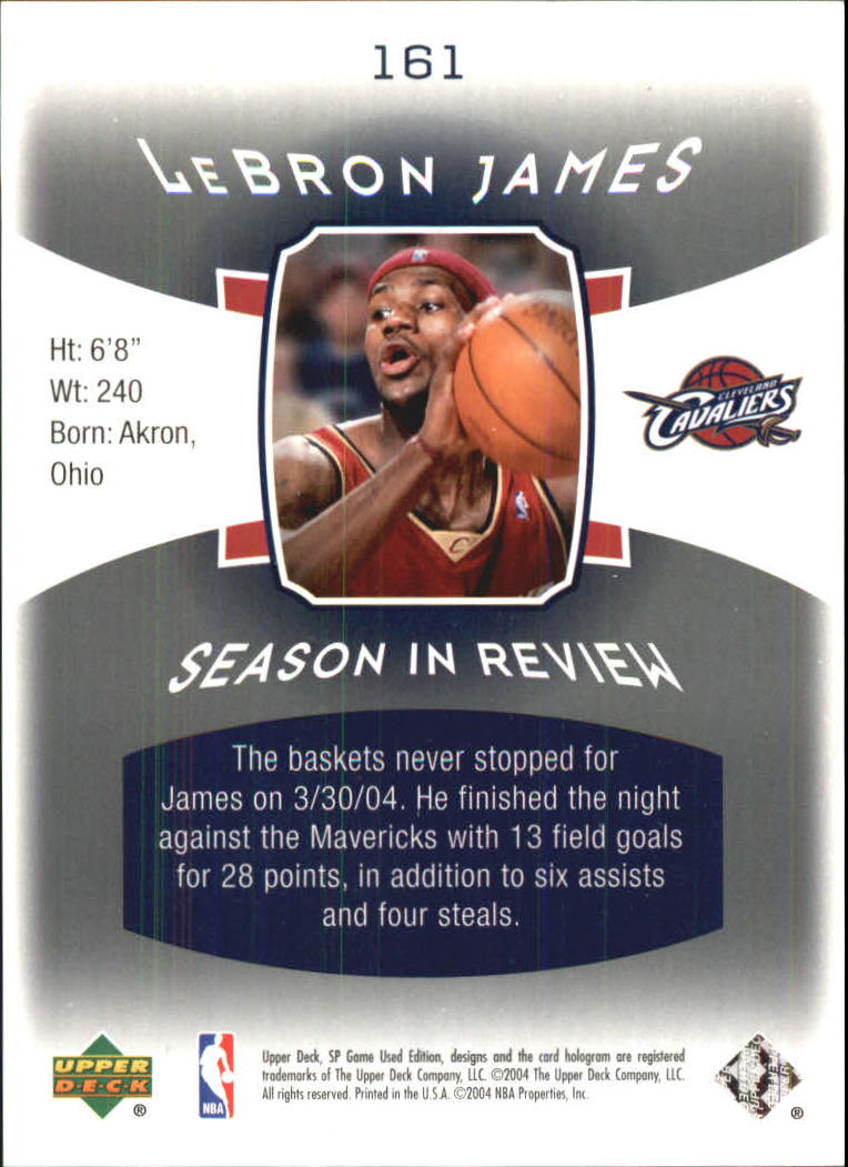 2004/2005 SP Game Used (Upper Deck) Basketball - Picture 247 of 290