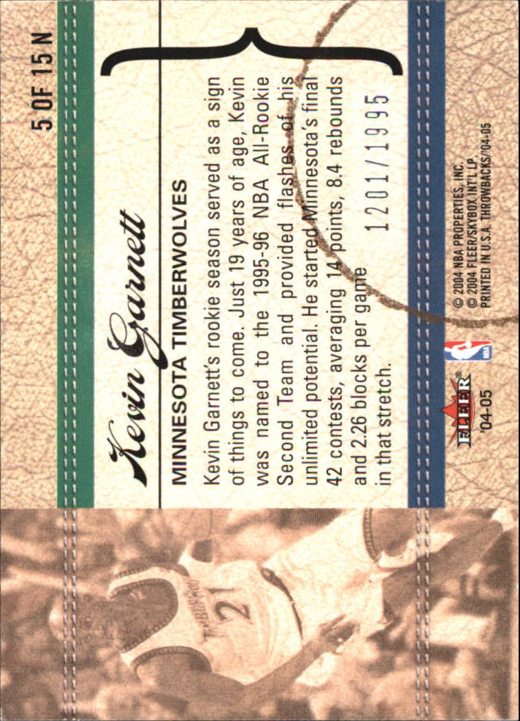 2004/2005 Throwbacks (Fleer) Basketball Part 2 Parallel and Insert Cards - Picture 19 of 25