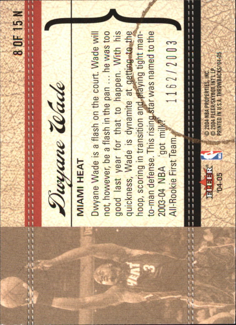 2004/2005 Throwbacks (Fleer) Basketball Part 2 Parallel and Insert Cards - Picture 21 of 25