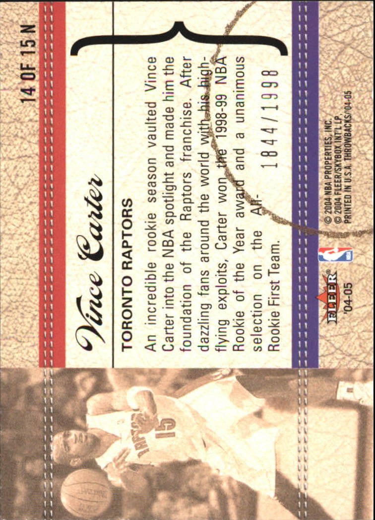 2004/2005 Throwbacks (Fleer) Basketball Part 2 Parallel and Insert Cards - Picture 25 of 25