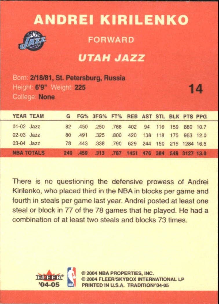 2004/2005 Tradition (Fleer) Basketball Part 1 Red Main Set Cards #1 to #268 - Picture 29 of 496