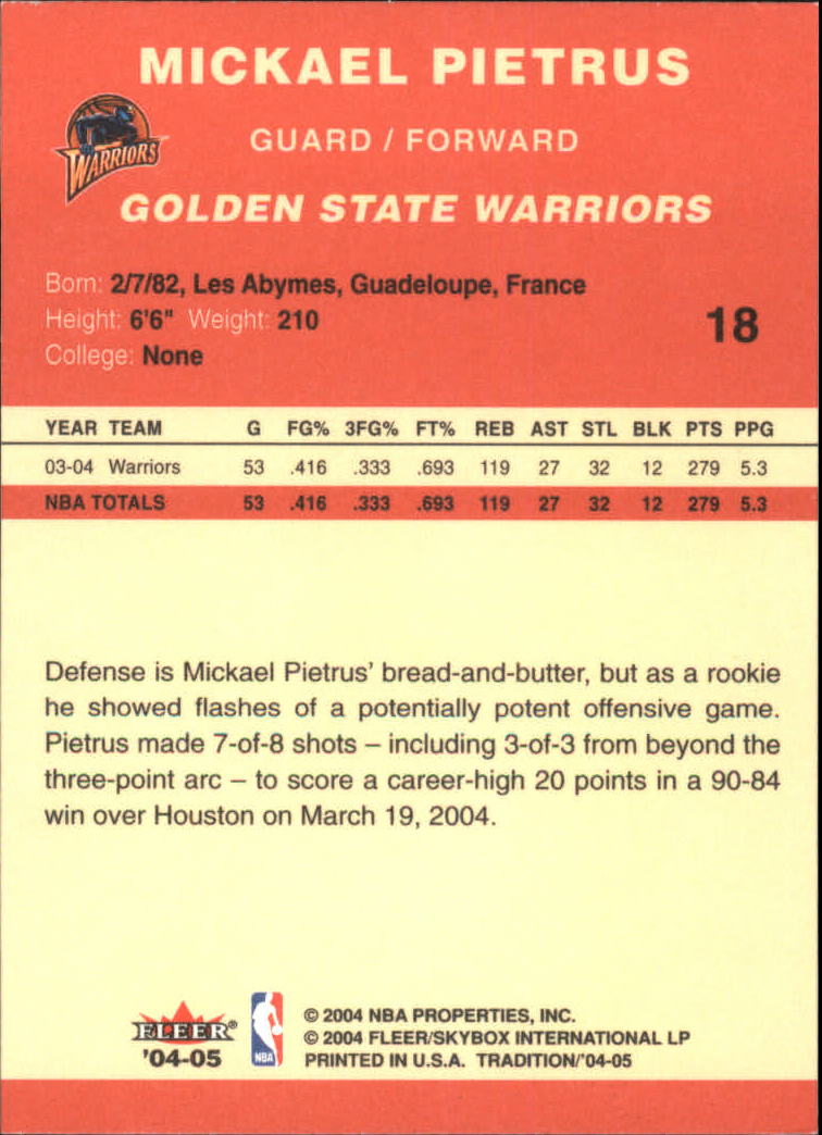 2004/2005 Tradition (Fleer) Basketball Part 1 Red Main Set Cards #1 to #268 - Picture 37 of 496