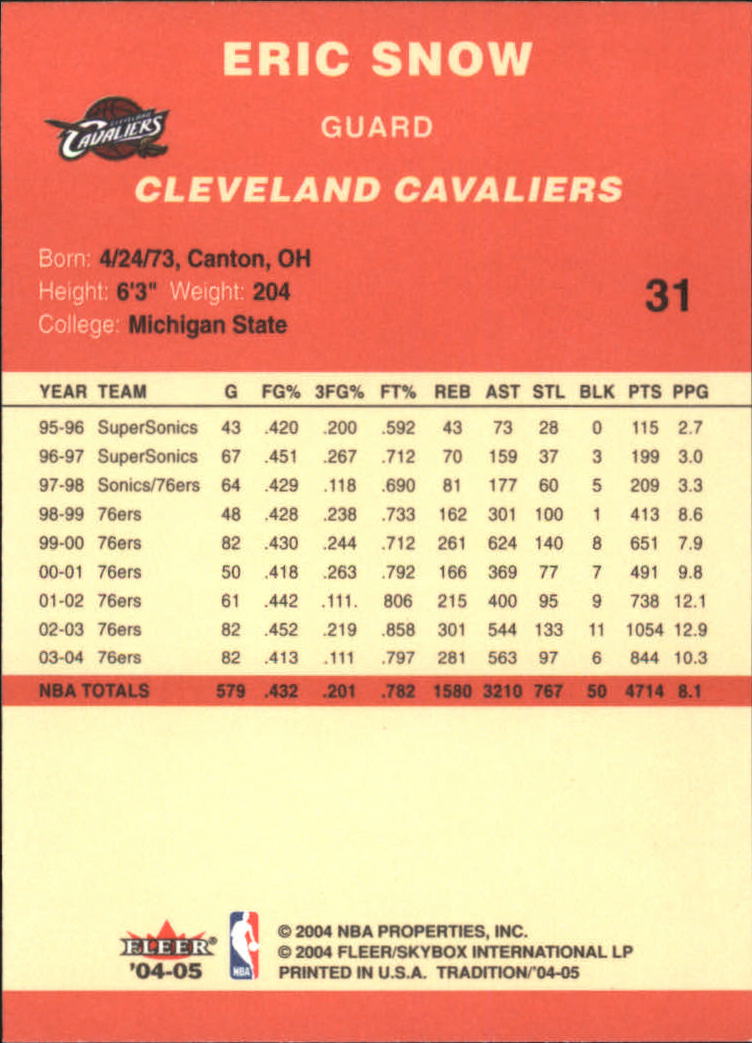 2004/2005 Tradition (Fleer) Basketball Part 1 Red Main Set Cards #1 to #268 - Picture 63 of 496
