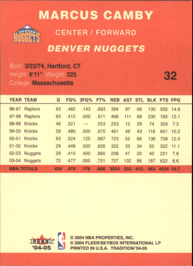 2004/2005 Tradition (Fleer) Basketball Part 1 Red Main Set Cards #1 to #268 - Picture 65 of 496