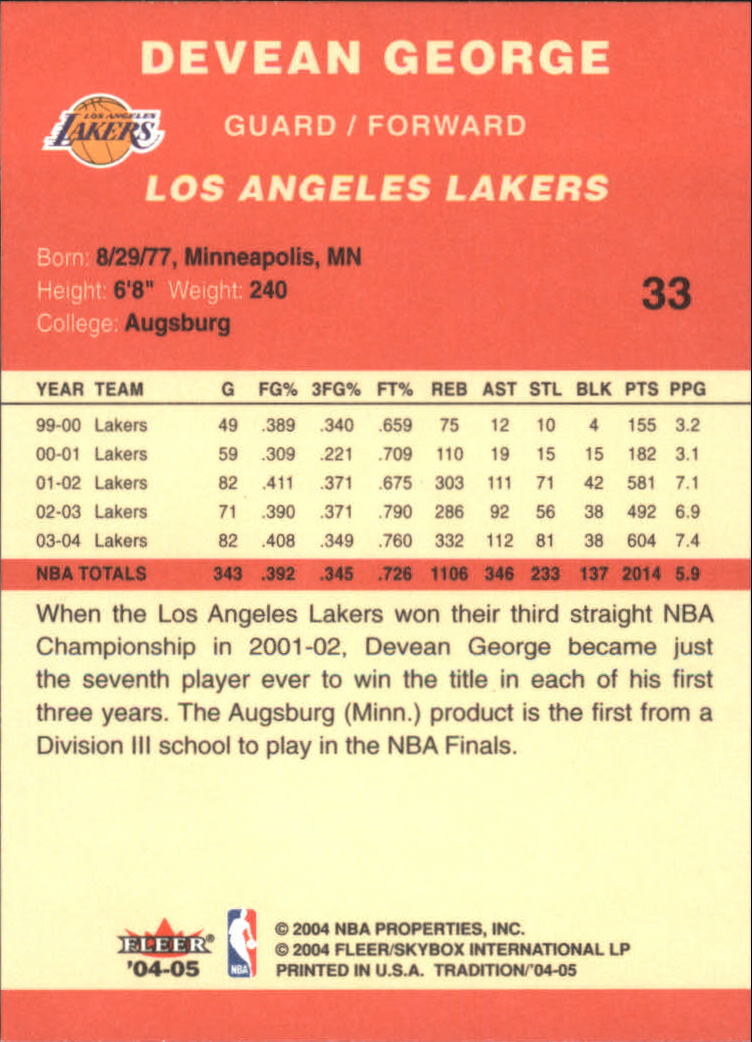 2004/2005 Tradition (Fleer) Basketball Part 1 Red Main Set Cards #1 to #268 - Picture 67 of 496