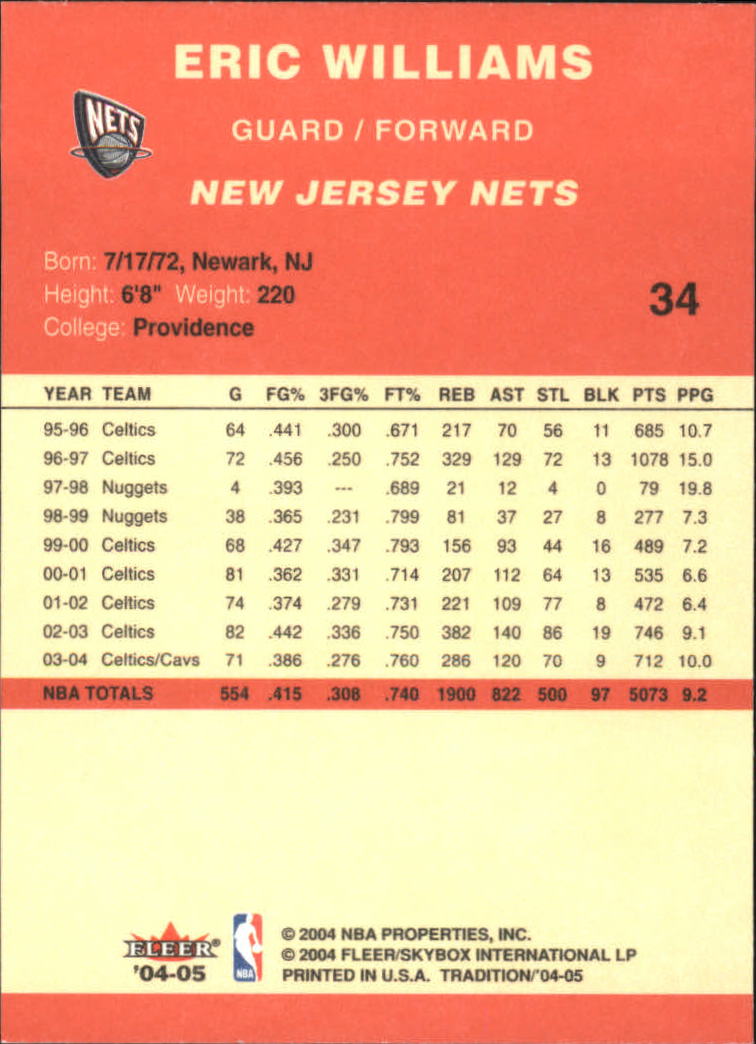 2004/2005 Tradition (Fleer) Basketball Part 1 Red Main Set Cards #1 to #268 - Picture 69 of 496