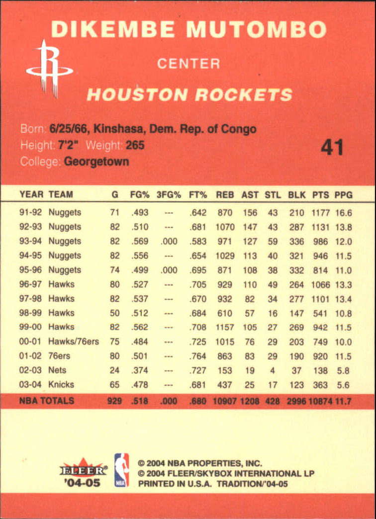 2004/2005 Tradition (Fleer) Basketball Part 1 Red Main Set Cards #1 to #268 - Picture 79 of 496