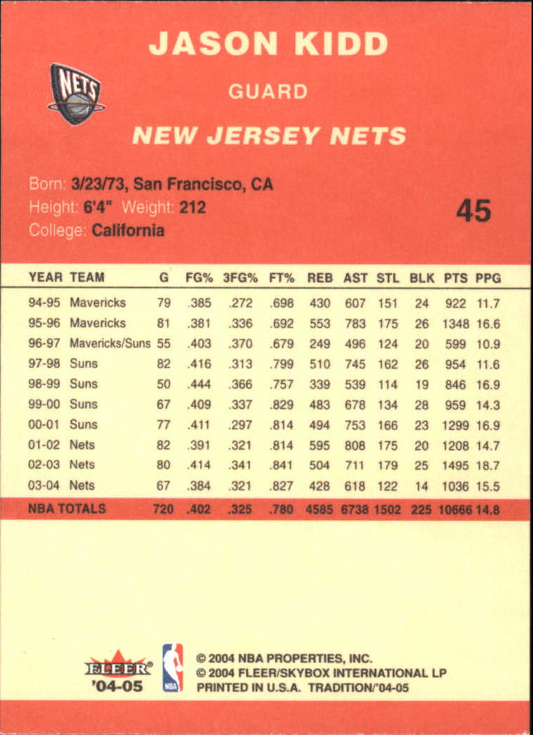 2004/2005 Tradition (Fleer) Basketball Part 1 Red Main Set Cards #1 to #268 - Picture 87 of 496