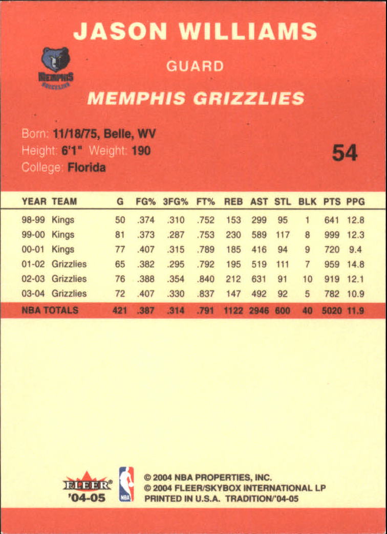 2004/2005 Tradition (Fleer) Basketball Part 1 Red Main Set Cards #1 to #268 - Picture 105 of 496