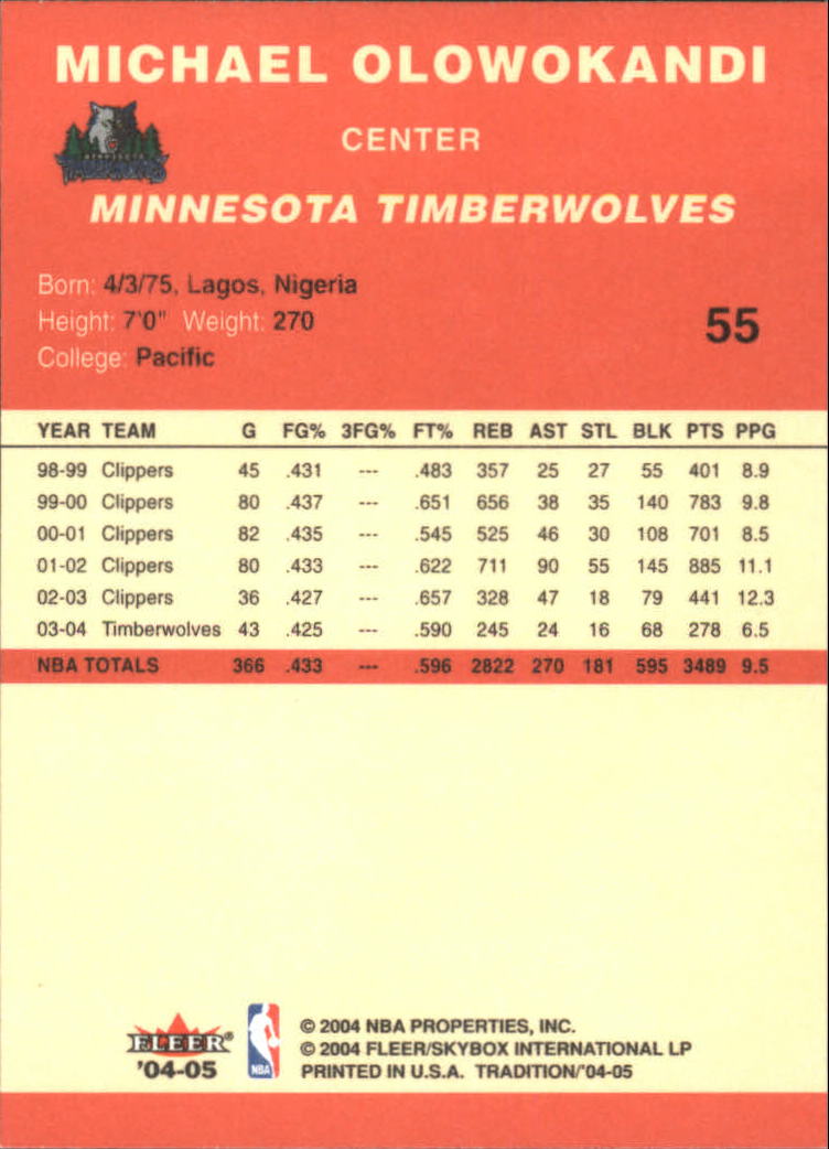 2004/2005 Tradition (Fleer) Basketball Part 1 Red Main Set Cards #1 to #268 - Picture 107 of 496