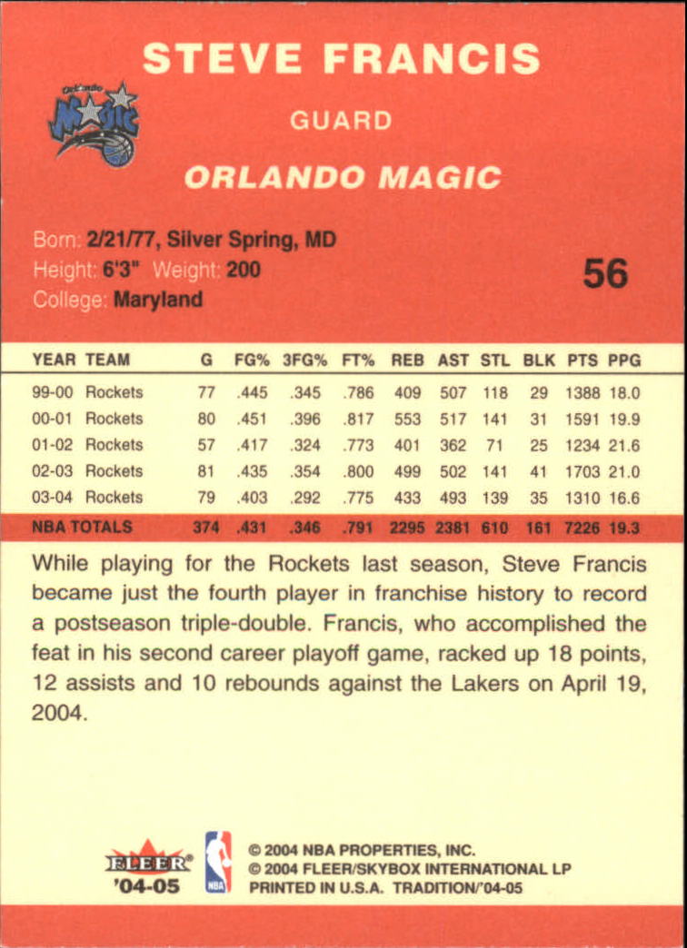 2004/2005 Tradition (Fleer) Basketball Part 1 Red Main Set Cards #1 to #268 - Picture 109 of 496