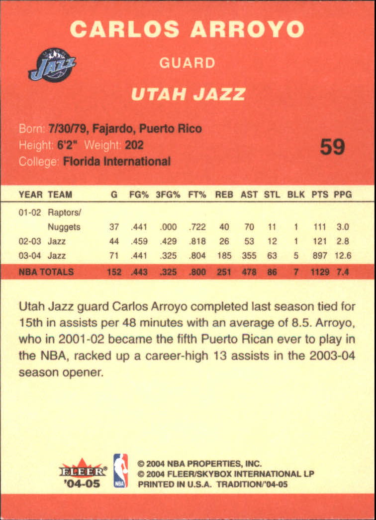 2004/2005 Tradition (Fleer) Basketball Part 1 Red Main Set Cards #1 to #268 - Picture 115 of 496