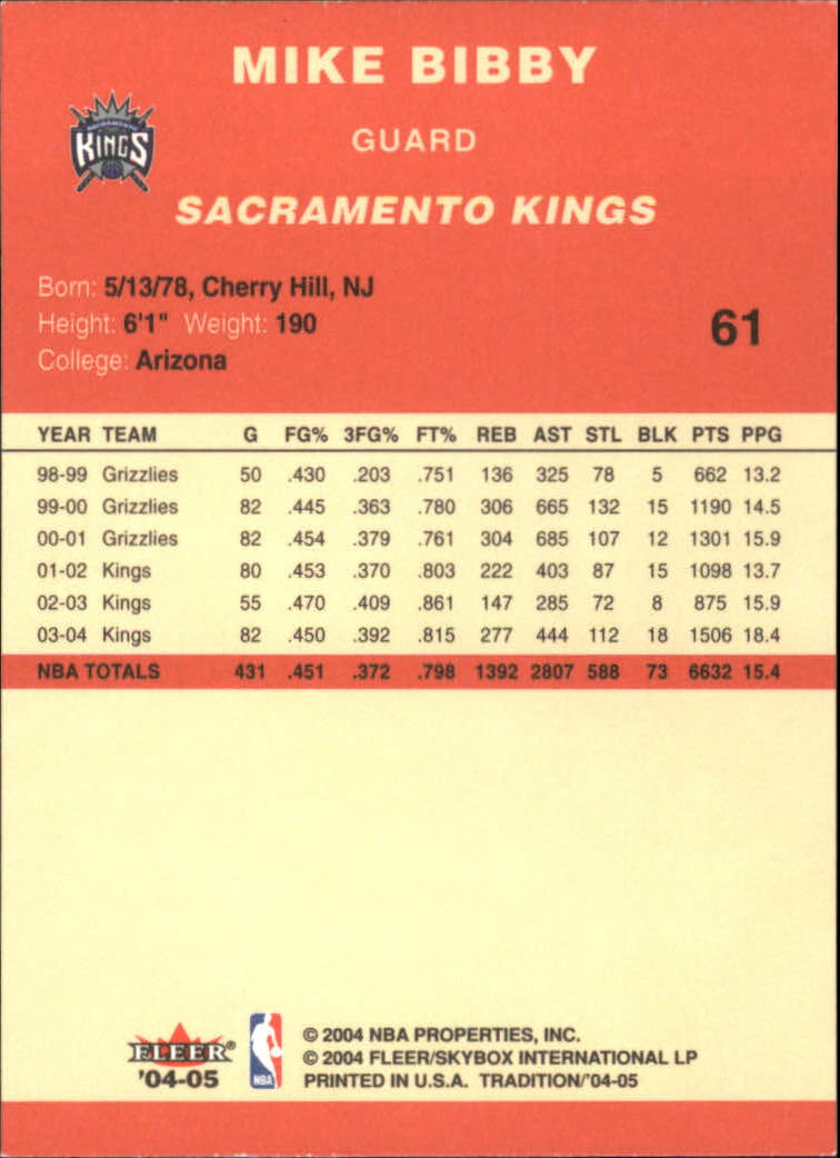 2004/2005 Tradition (Fleer) Basketball Part 1 Red Main Set Cards #1 to #268 - Picture 119 of 496