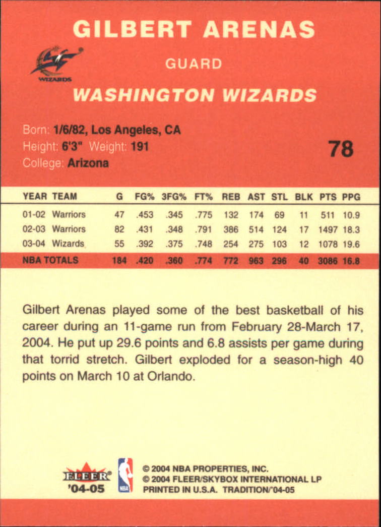 2004/2005 Tradition (Fleer) Basketball Part 1 Red Main Set Cards #1 to #268 - Picture 151 of 496