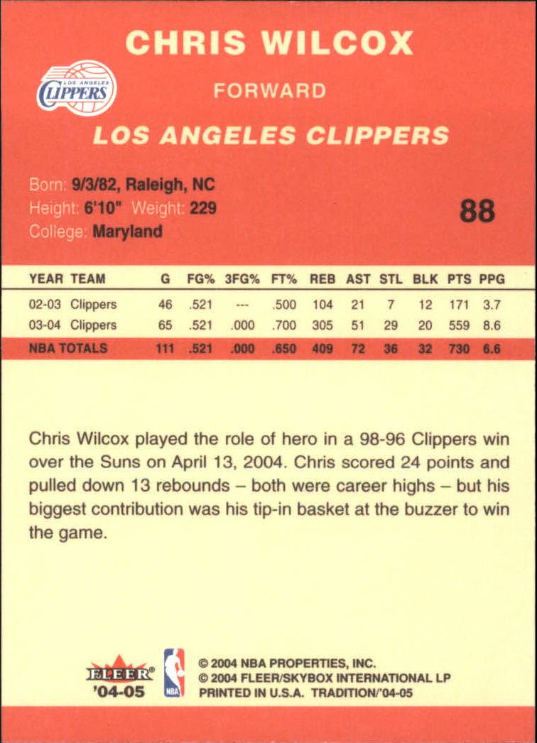 2004/2005 Tradition (Fleer) Basketball Part 1 Red Main Set Cards #1 to #268 - Picture 169 of 496