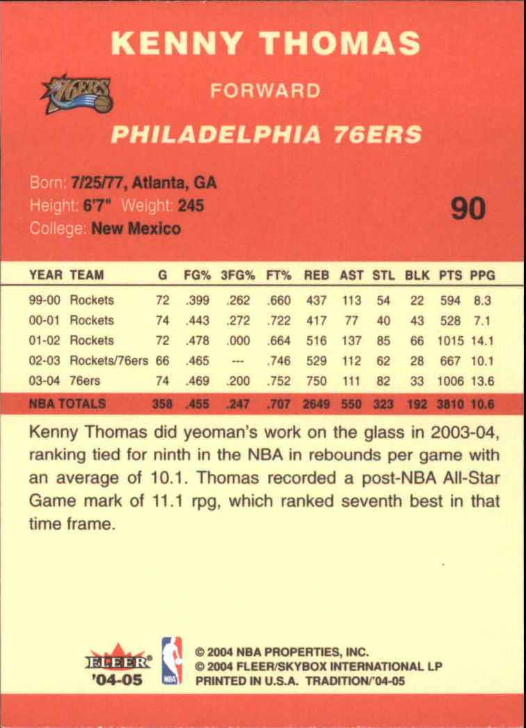 2004/2005 Tradition (Fleer) Basketball Part 1 Red Main Set Cards #1 to #268 - Picture 175 of 496