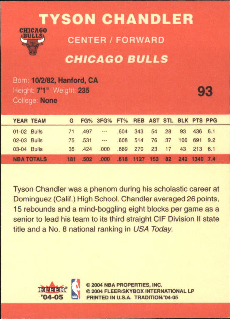 2004/2005 Tradition (Fleer) Basketball Part 1 Red Main Set Cards #1 to #268 - Picture 181 of 496