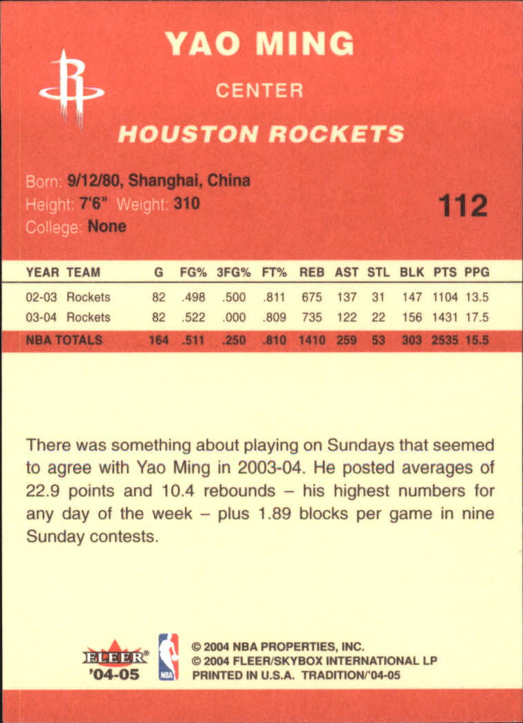 2004/2005 Tradition (Fleer) Basketball Part 1 Red Main Set Cards #1 to #268 - Picture 219 of 496