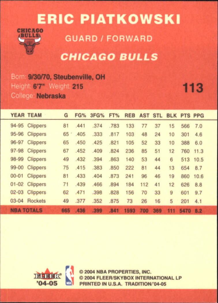2004/2005 Tradition (Fleer) Basketball Part 1 Red Main Set Cards #1 to #268 - Picture 221 of 496